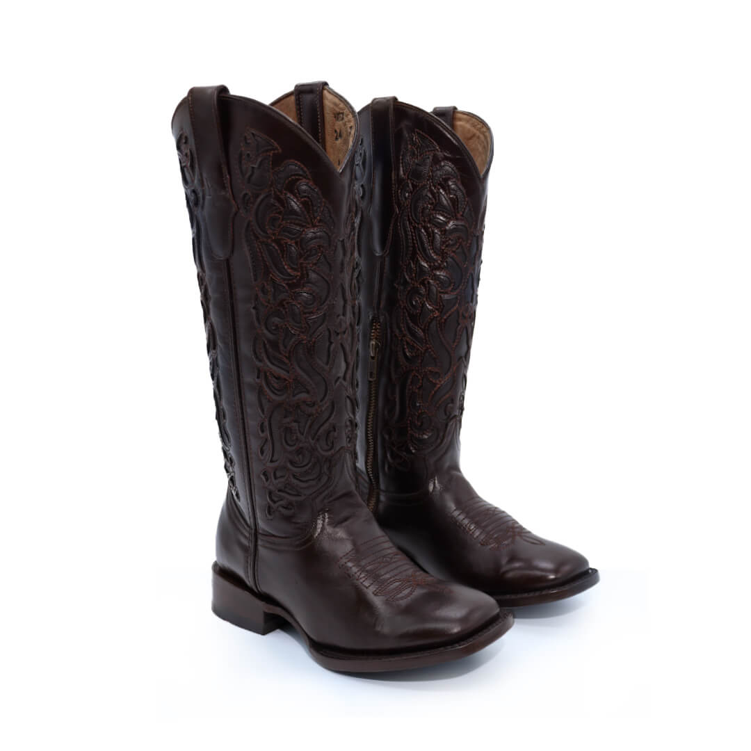 Bota Mandala Café en Piel de Res BB103
