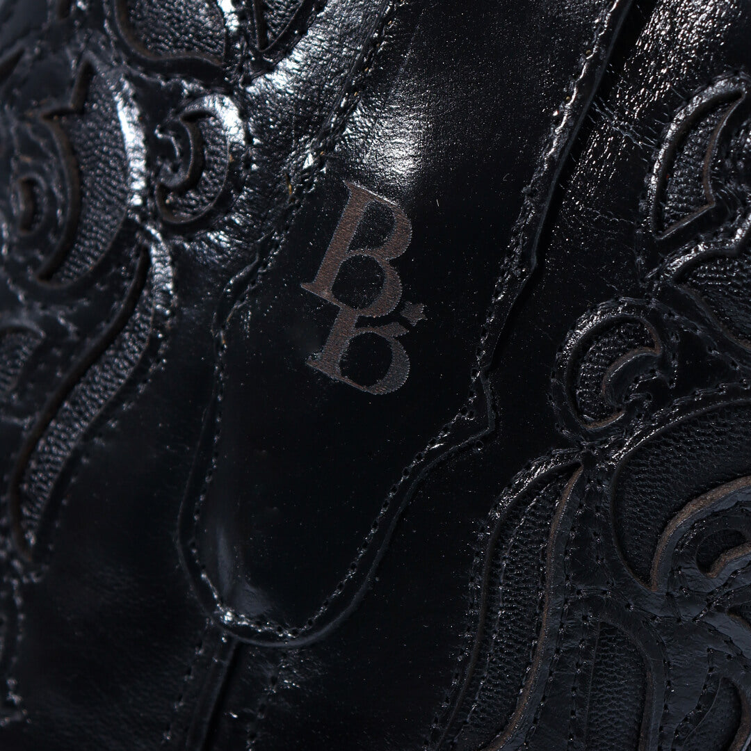 Bota Mandala Negro en Piel de Res BB102