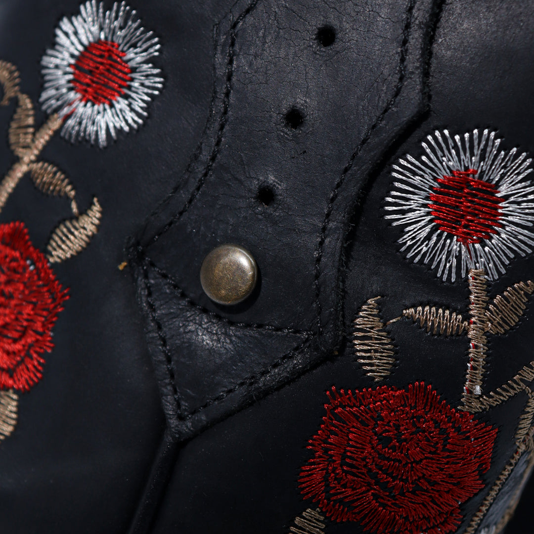 Bota Rosas en piel de Res BB113