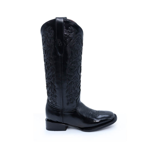 Bota Mandala Negro en Piel de Res BB102