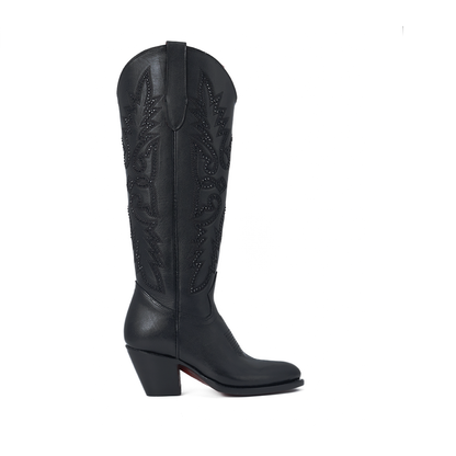 Bota Tiffany Negra en Piel de Res BB124