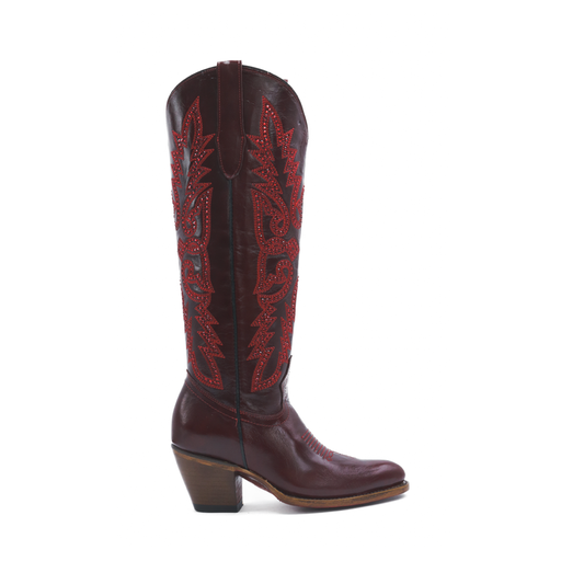 Bota Tiffany Roja en Piel de Res BB125