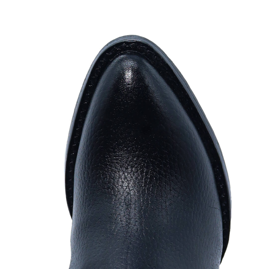 Bota Hilton Negro en Piel de Venado BB201