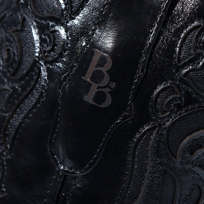 Bota Mandala Negro en Piel de Res BB102